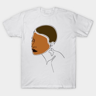 Black Woman Portrait Line Art T-Shirt